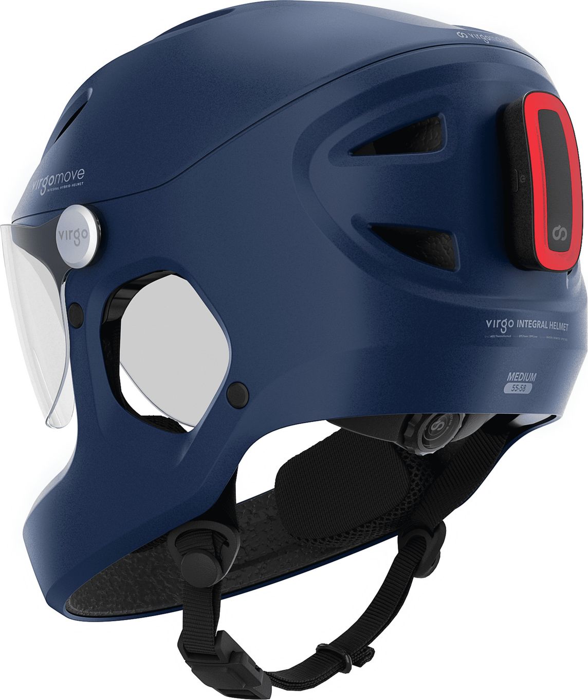Virgo Integral Mips Bleu - Casque Intégral Urbain avec visière et phare arrière