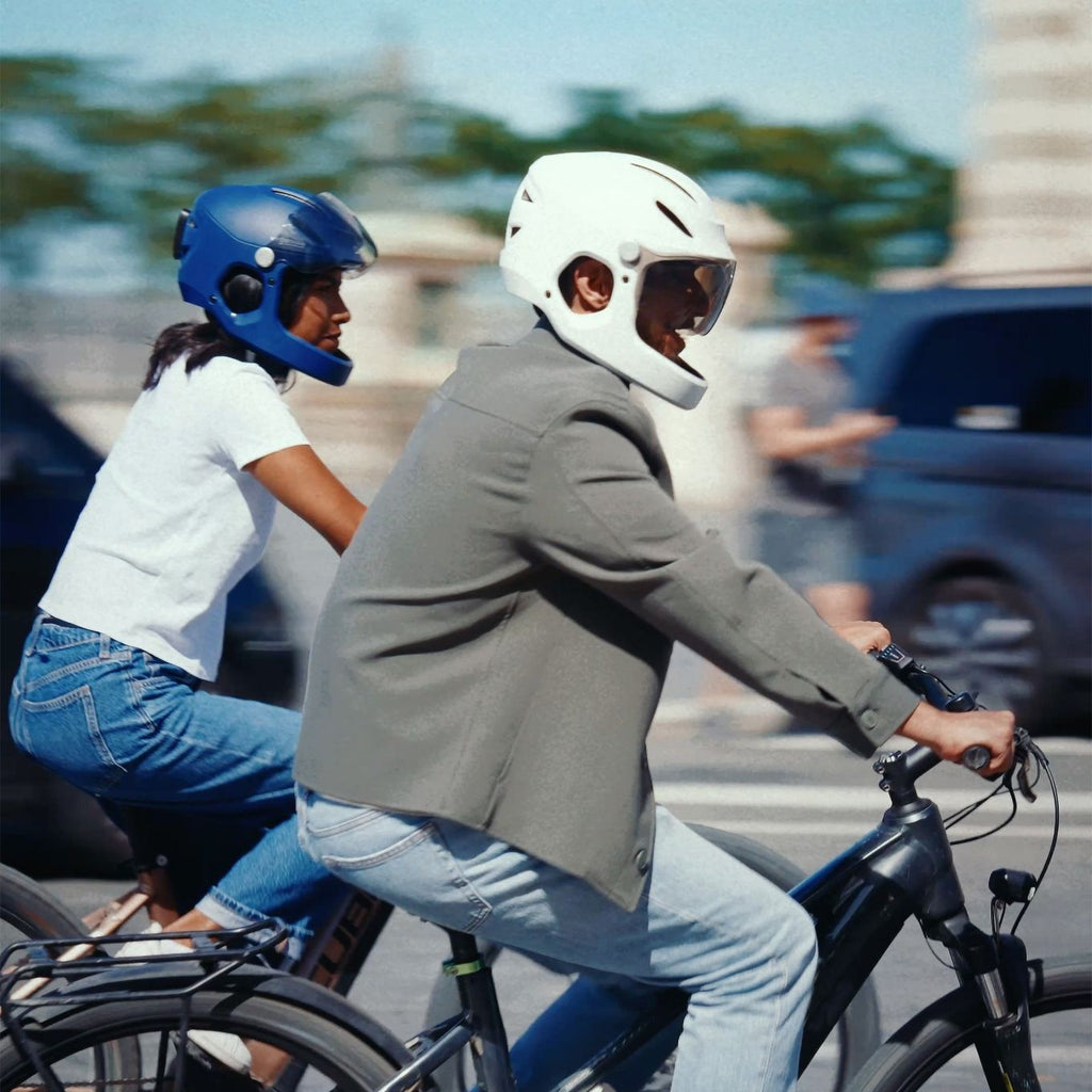 Virgo Integral Mips Bleu - Casque Intégral Urbain avec visière et phare arrière
