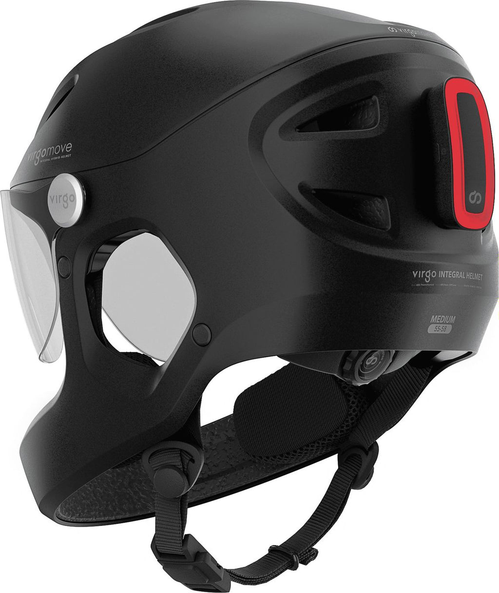 Virgo Integral Noir - Casque Intégral Urbain avec visière et phare arrière