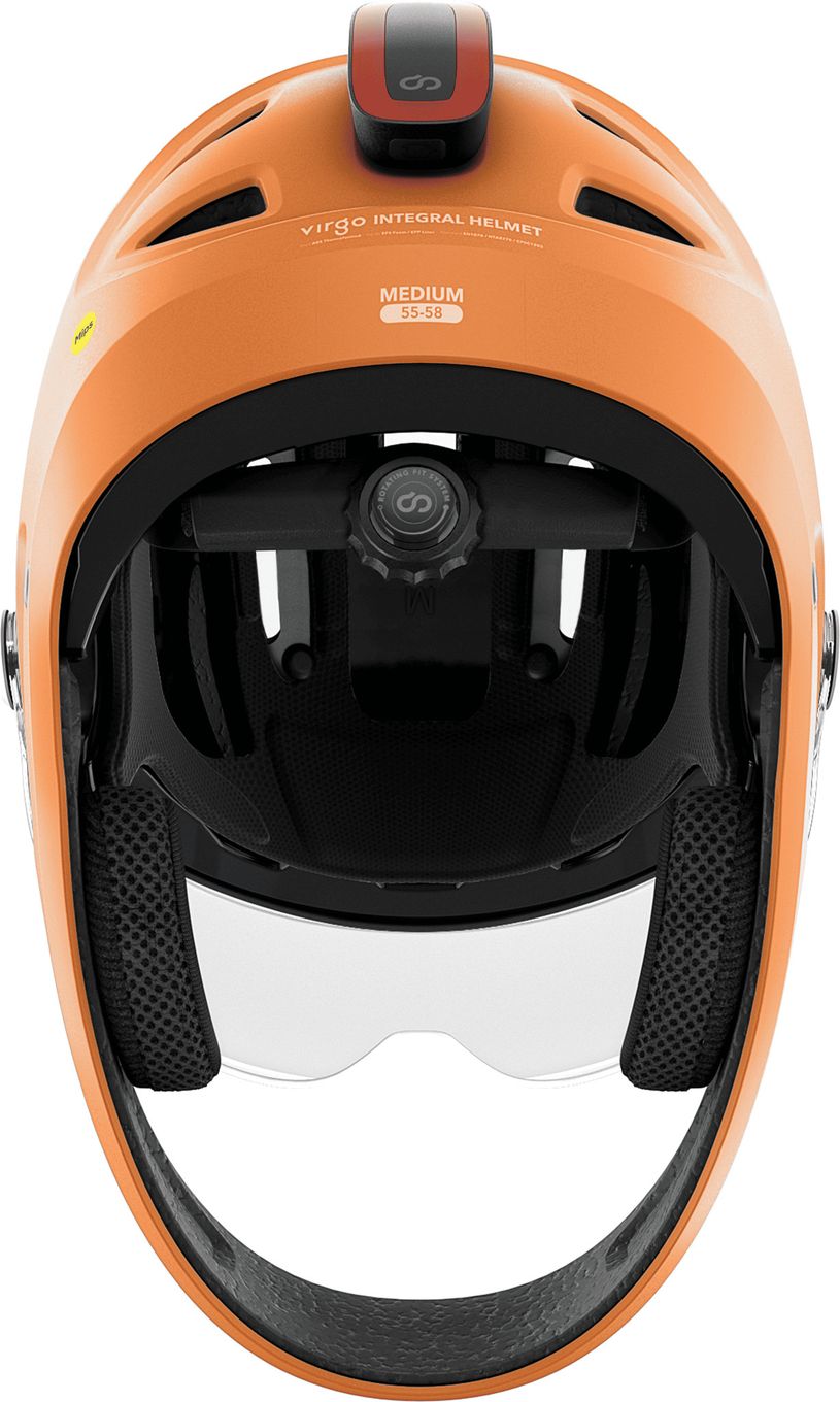 Virgo Integral Orange - Casque Intégral Urbain avec visière et phare arrière