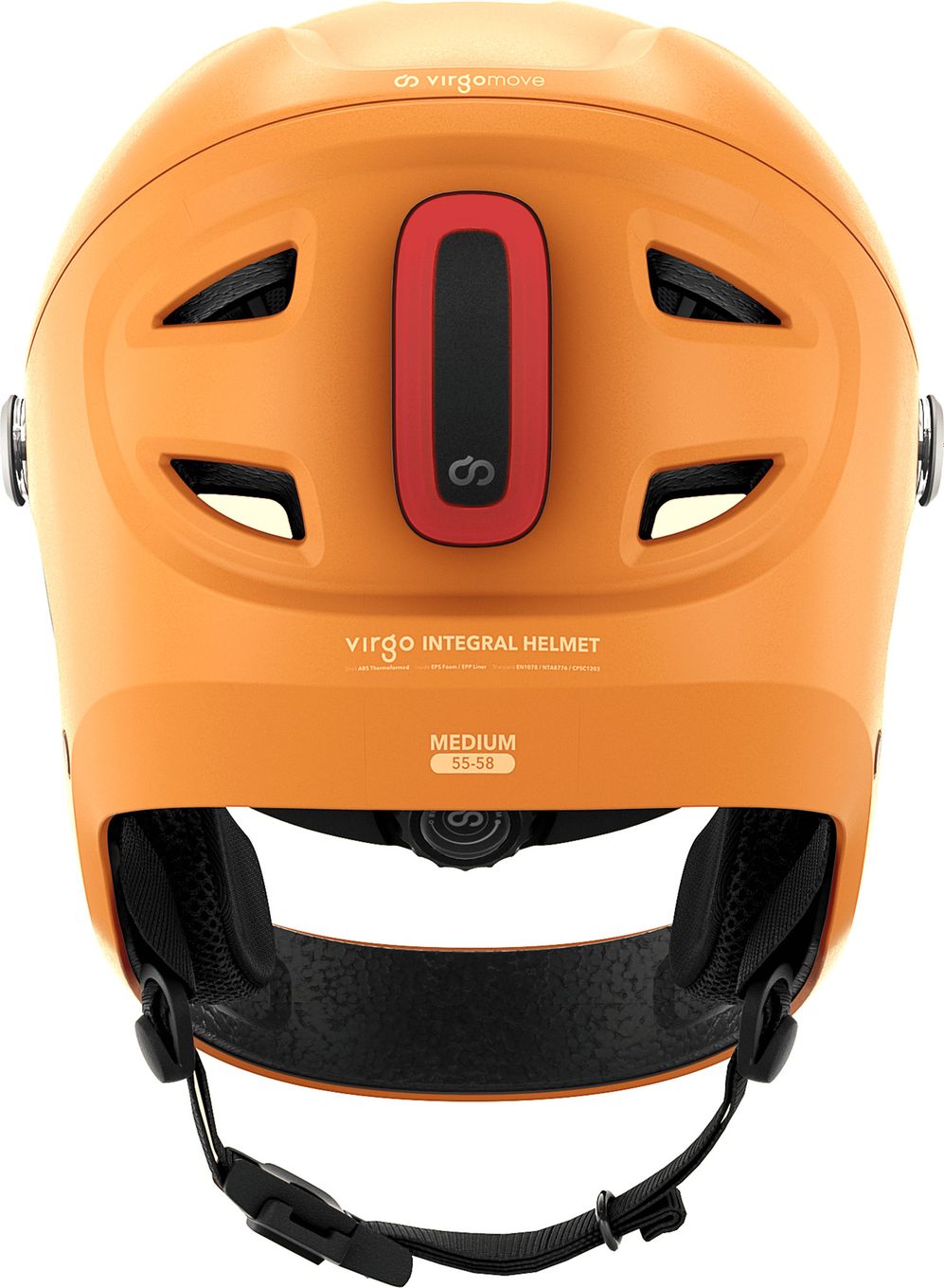 Virgo Integral Orange - Casque Intégral Urbain avec visière et phare arrière
