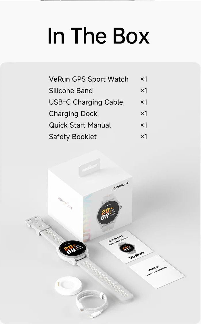 Montre GPS iGPSport VeRun Gris Clair/Blanc