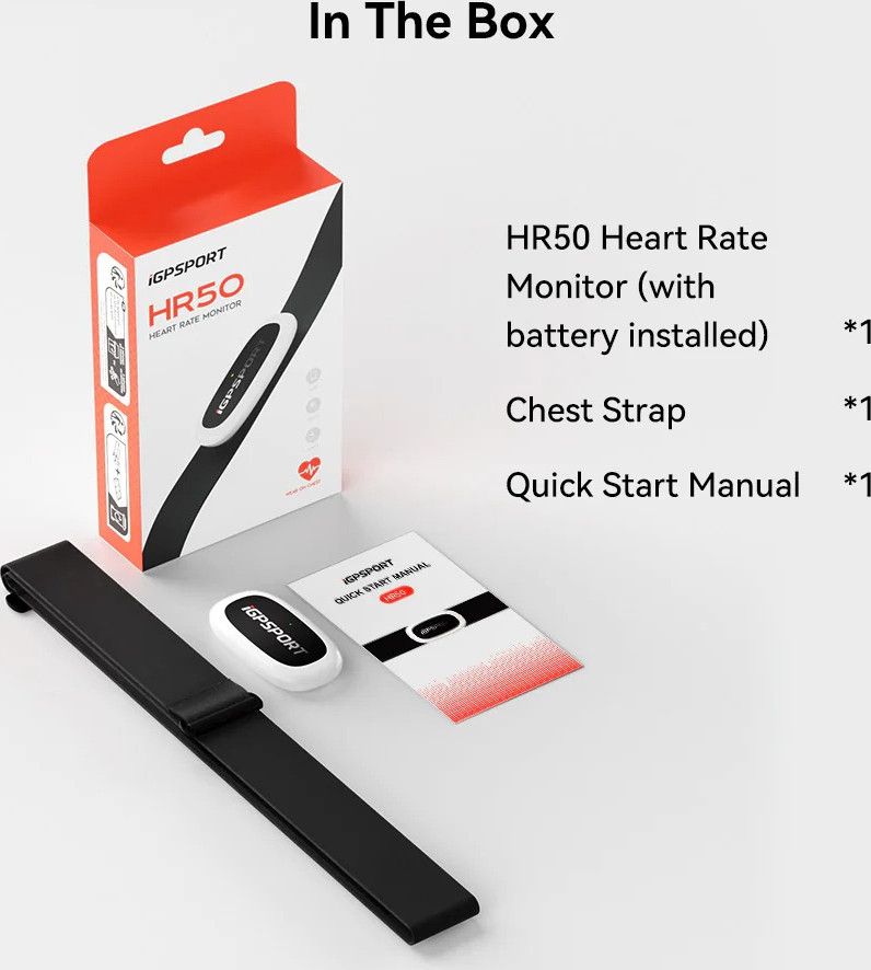 Ceinture de Fréquence Cardiaque iGPSport HR50 Noir