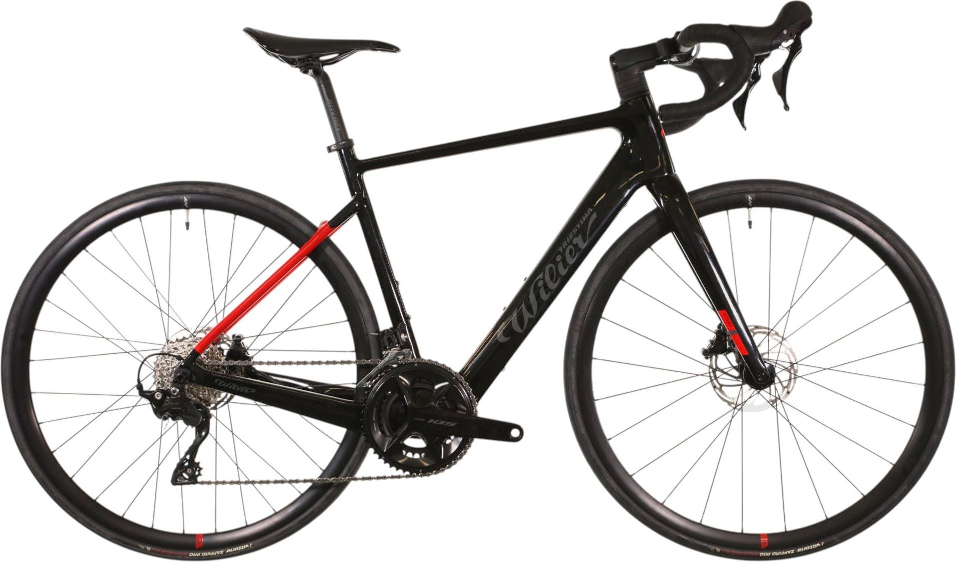 Vélo de Route Électrique Wilier Triestina Garda Hybrid Shimano 105 12V 250 Wh 700 mm Noir Rouge