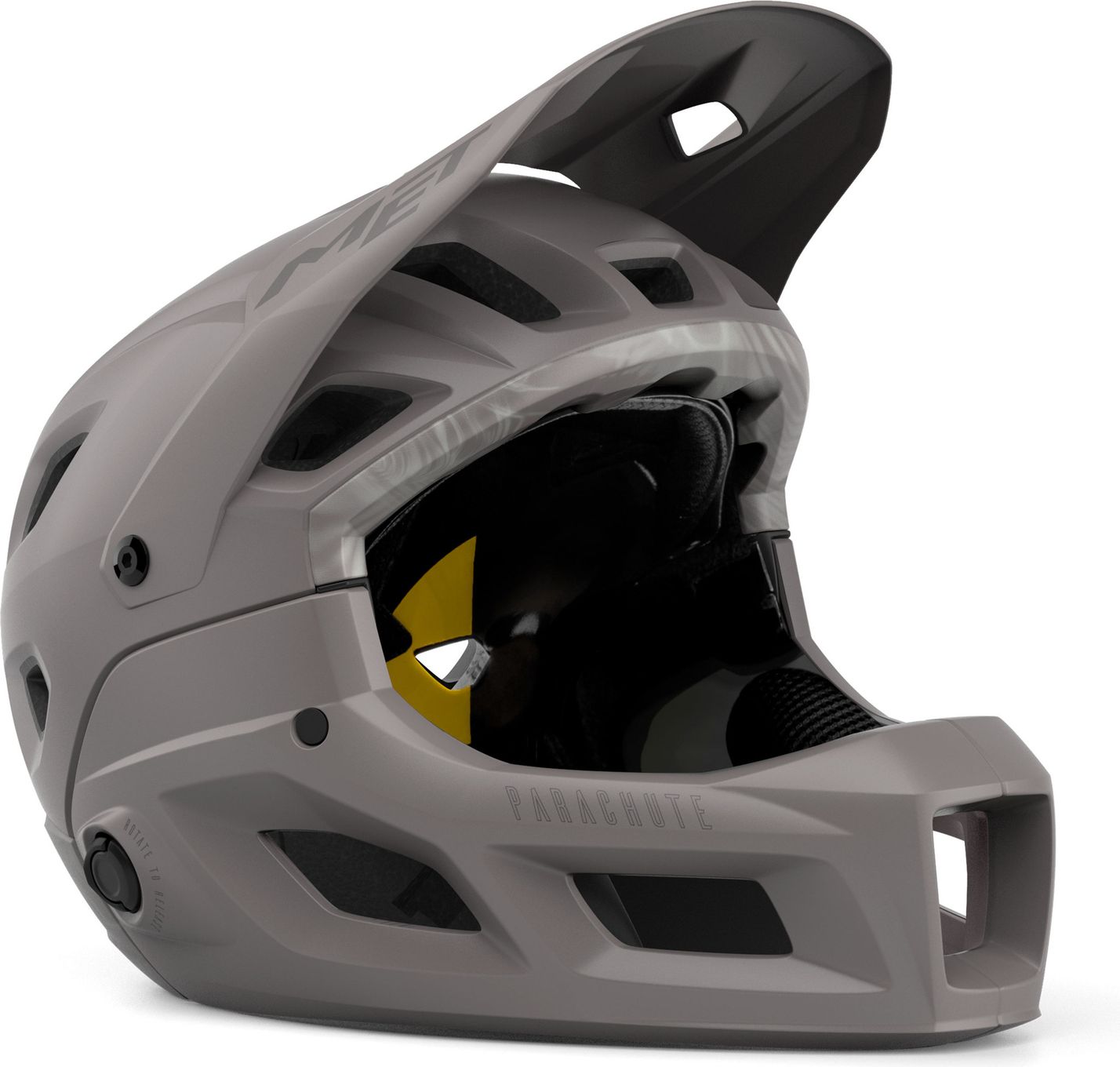 Casque avec Mentonnière Amovible Met Parachute MCR Mips Gris Mat