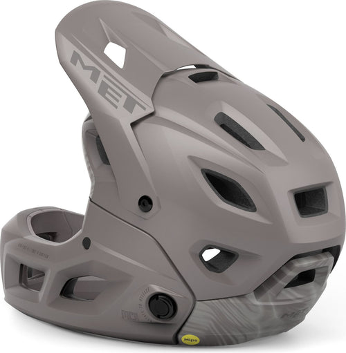 Casque avec Mentonnière Amovible Met Parachute MCR Mips Gris Mat