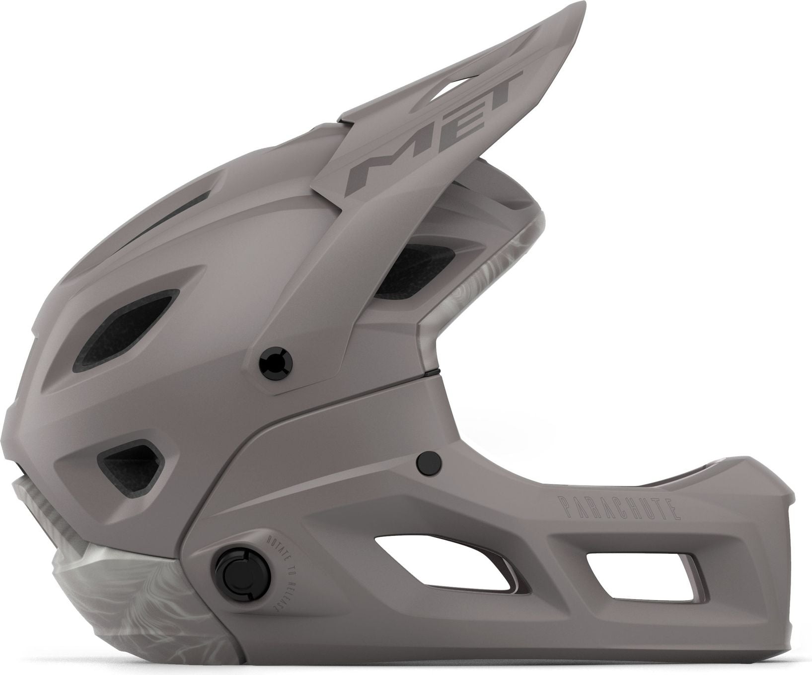 Casque avec Mentonnière Amovible Met Parachute MCR Mips Gris Mat
