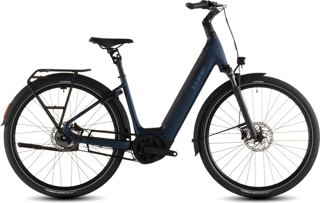 Vélo de Ville Électrique Cube Supreme Hybrid Deluxe One 600 Easy Entry Shimano Nexus 5V Courroie 600 Wh 700 mm Bleu Indigo 2026