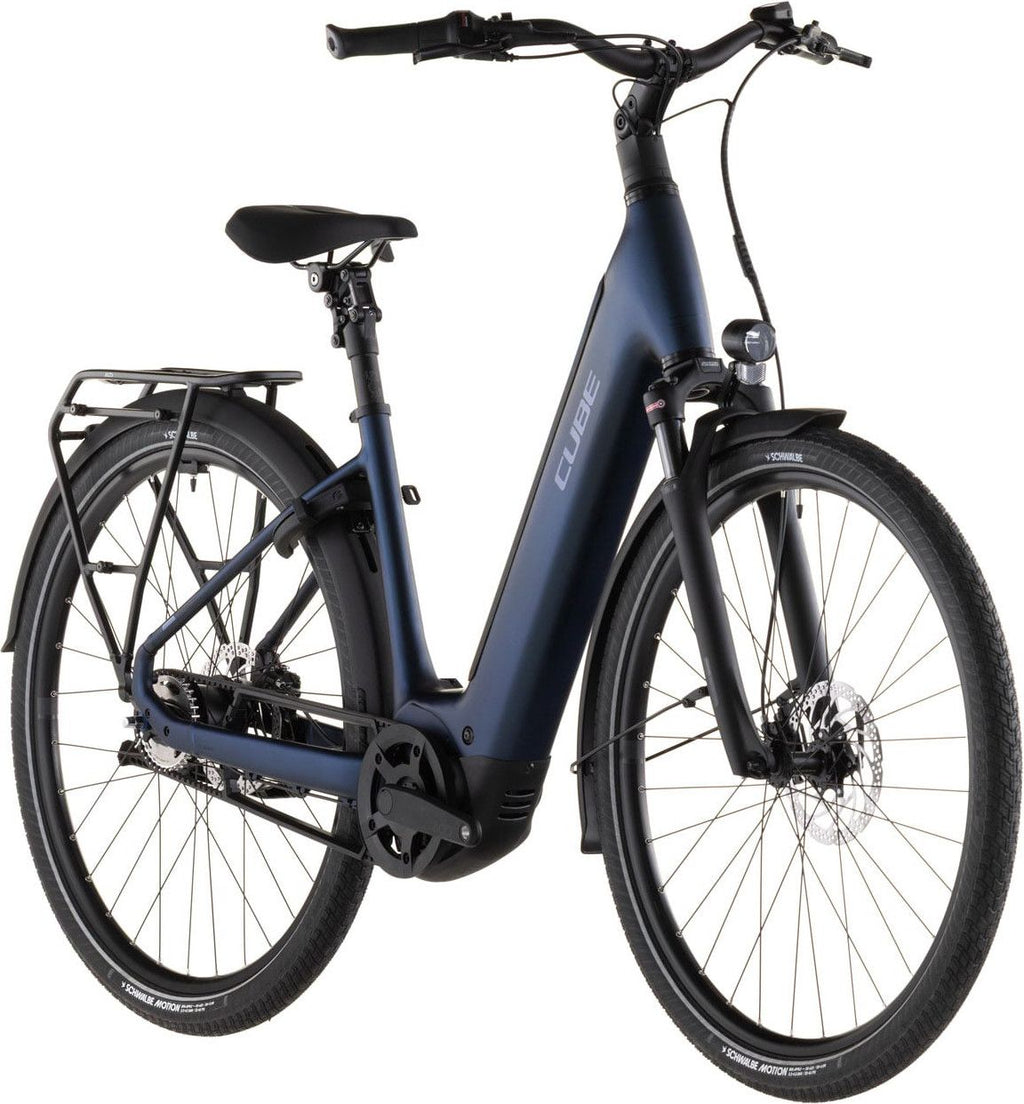 Vélo de Ville Électrique Cube Supreme Hybrid Deluxe One 600 Easy Entry Shimano Nexus 5V Courroie 600 Wh 700 mm Bleu Indigo 2026