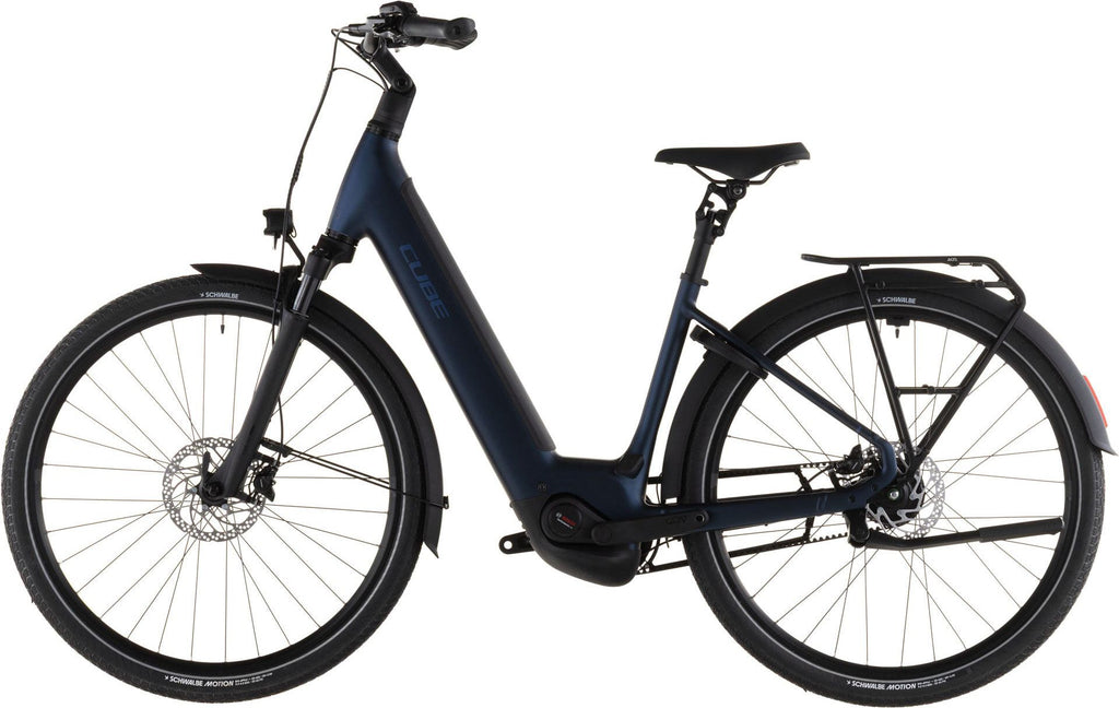 Vélo de Ville Électrique Cube Supreme Hybrid Deluxe One 600 Easy Entry Shimano Nexus 5V Courroie 600 Wh 700 mm Bleu Indigo 2026