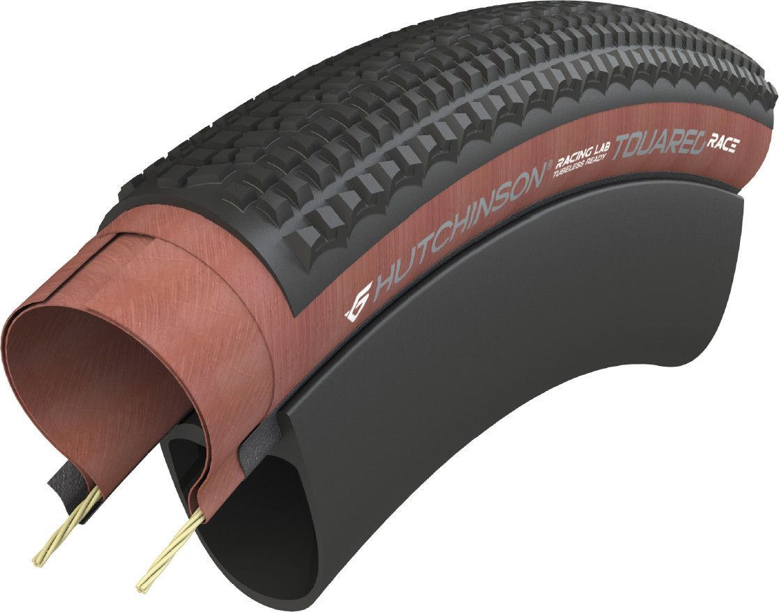 Pneu Gravel Hutchinson Touareg Race Racing Lab 700 mm Tubeless Ready Souple SwiftEasy Mach Tread 3.0 Flancs Beiges