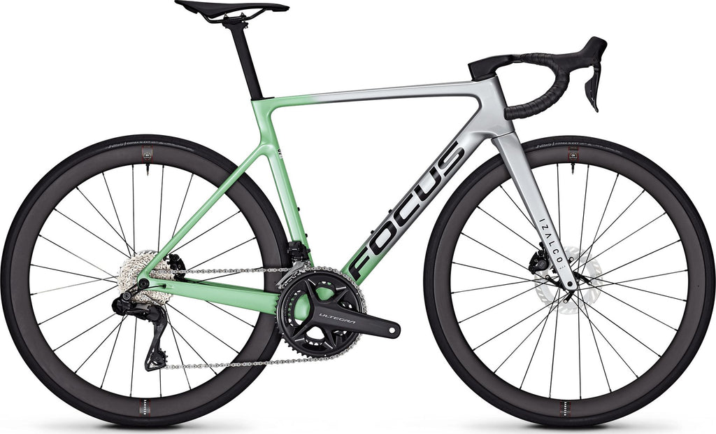 Vélo de Route Focus Izalco Max 9.7 Shimano Ultegra Di2 12V 700 mm Argent/Vert 2026