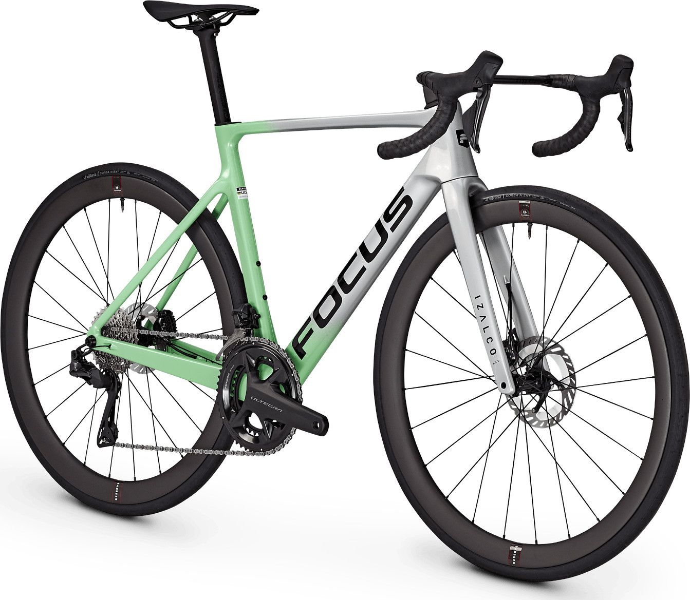 Vélo de Route Focus Izalco Max 9.7 Shimano Ultegra Di2 12V 700 mm Argent/Vert 2026