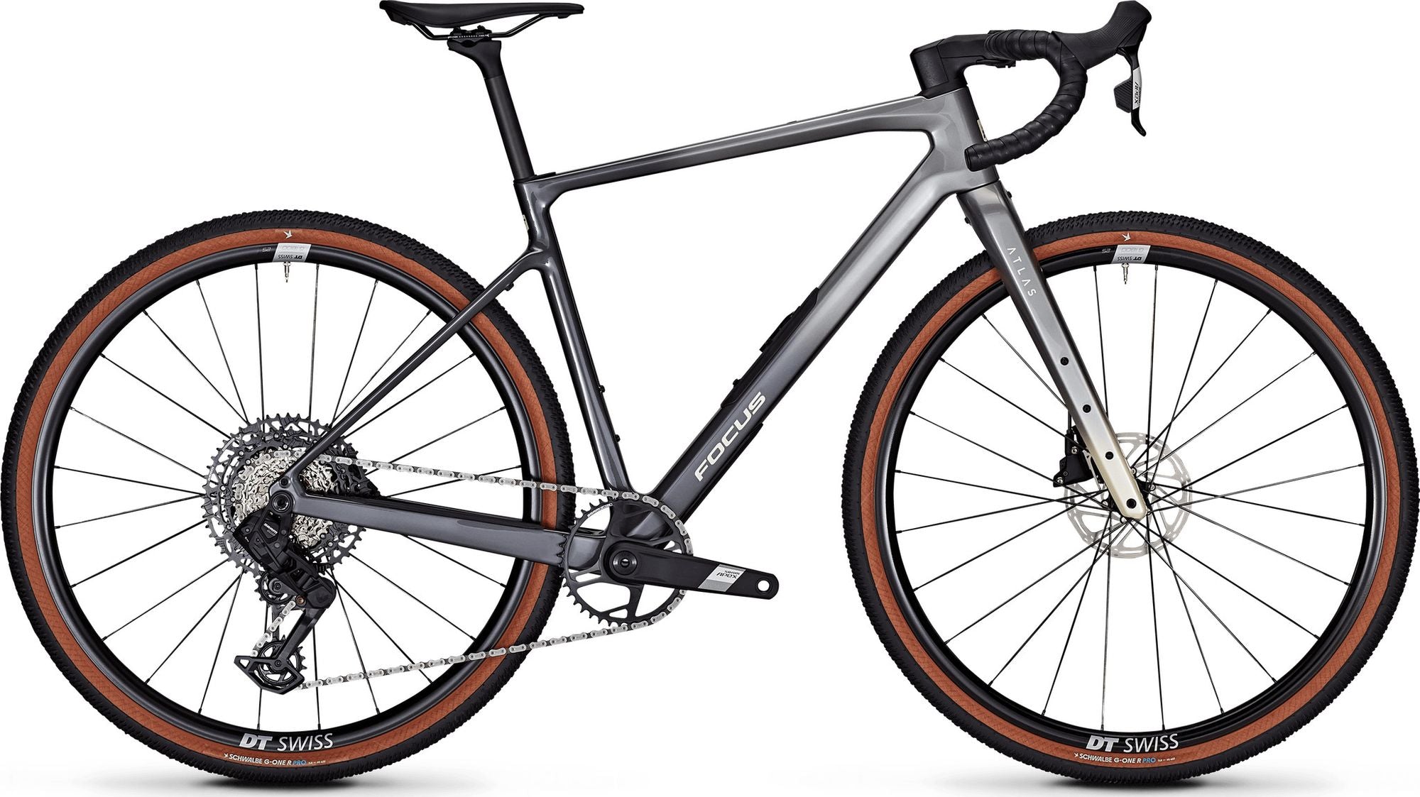 Vélo de Gravel Focus Atlas 8.8 Sram Apex / S1000 Eagle AXS 12V 700 mm Argent/Noir 2026