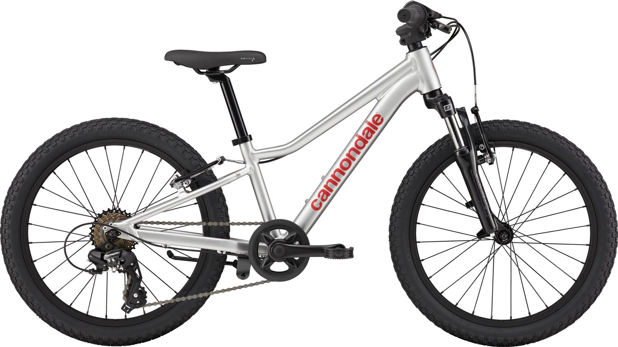 VTT Enfant Cannondale Kids Trail 20 Shimano 7V 20" Argent/Rouge 2026 5 - 8 Ans