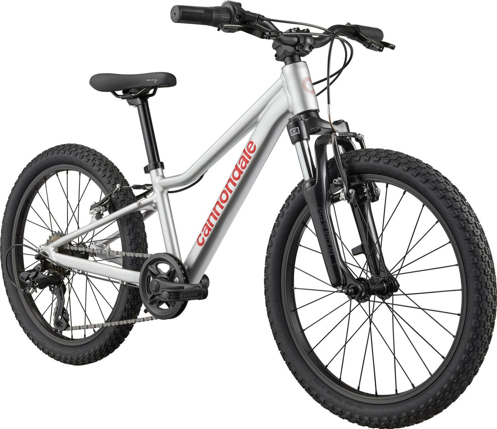 VTT Enfant Cannondale Kids Trail 20 Shimano 7V 20" Argent/Rouge 2026 5 - 8 Ans