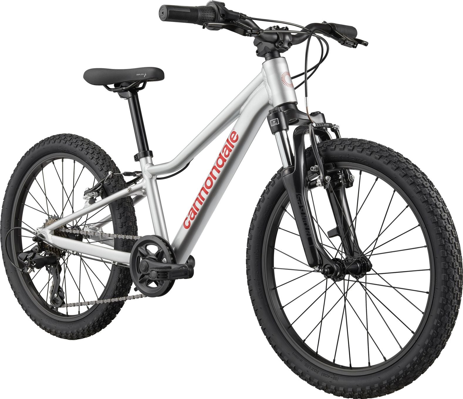 VTT Enfant Cannondale Kids Trail 20 Shimano 7V 20" Argent/Rouge 2026 5 - 8 Ans