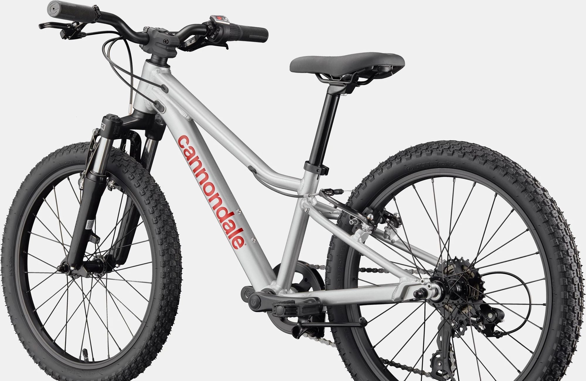VTT Enfant Cannondale Kids Trail 20 Shimano 7V 20" Argent/Rouge 2026 5 - 8 Ans