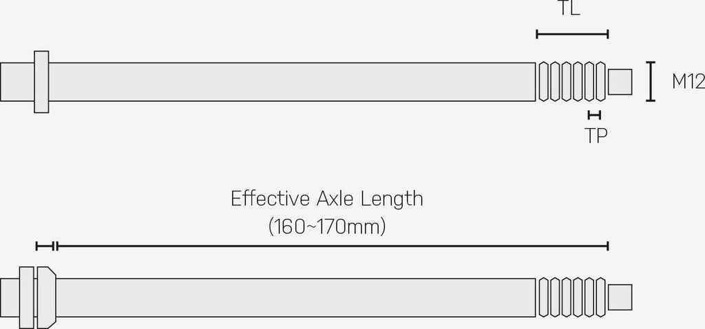 Axe Traversant Topeak Zi Rak Series M12xPitch 1.75 mm Noir