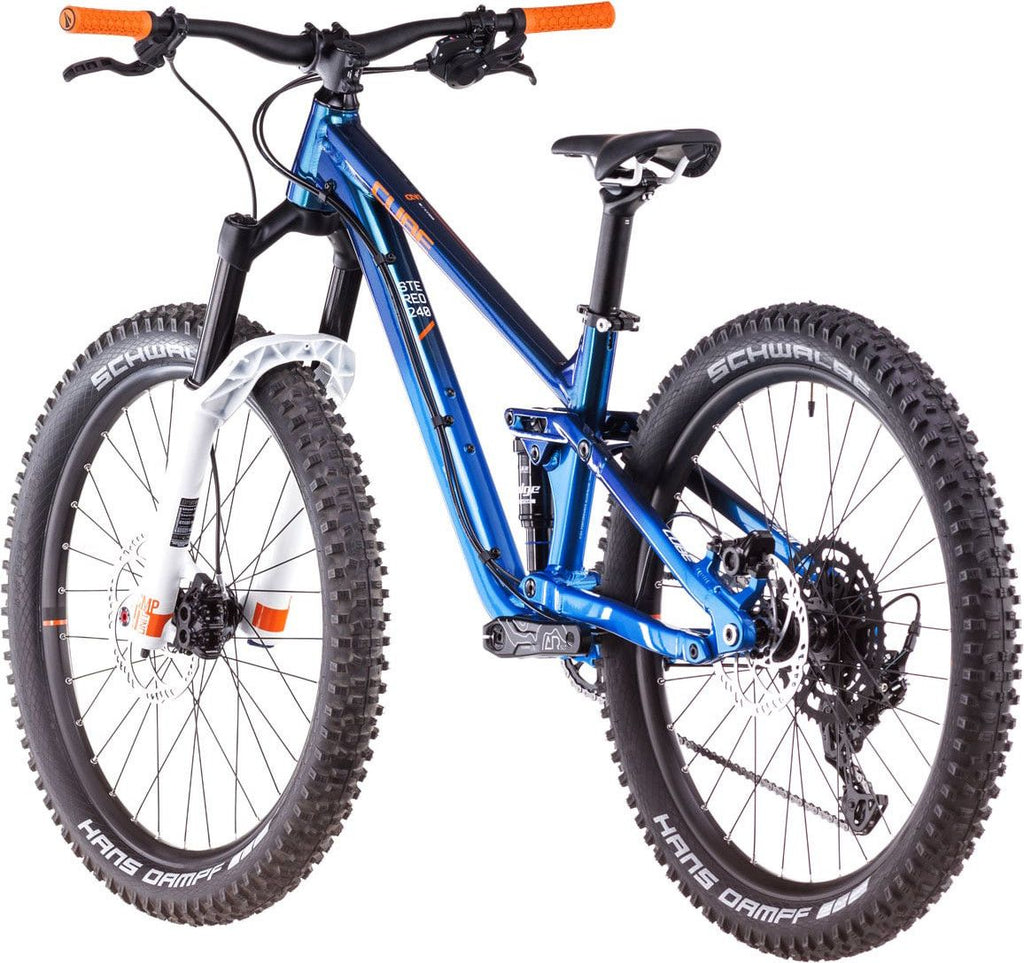 VTT Tout-Suspendu Enfant Cube Stereo 240 One Shimano 9V 24'' Bleu Actionteam 7 - 10 ans