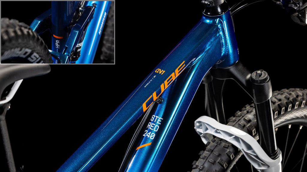 VTT Tout-Suspendu Enfant Cube Stereo 240 One Shimano 9V 24'' Bleu Actionteam 7 - 10 ans