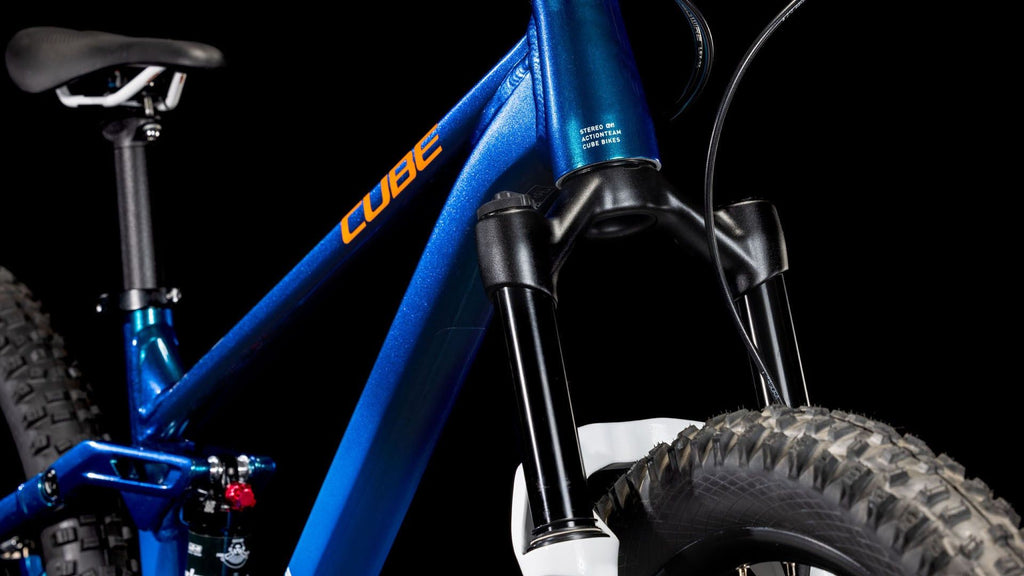 VTT Tout-Suspendu Enfant Cube Stereo 240 One Shimano 9V 24'' Bleu Actionteam 7 - 10 ans