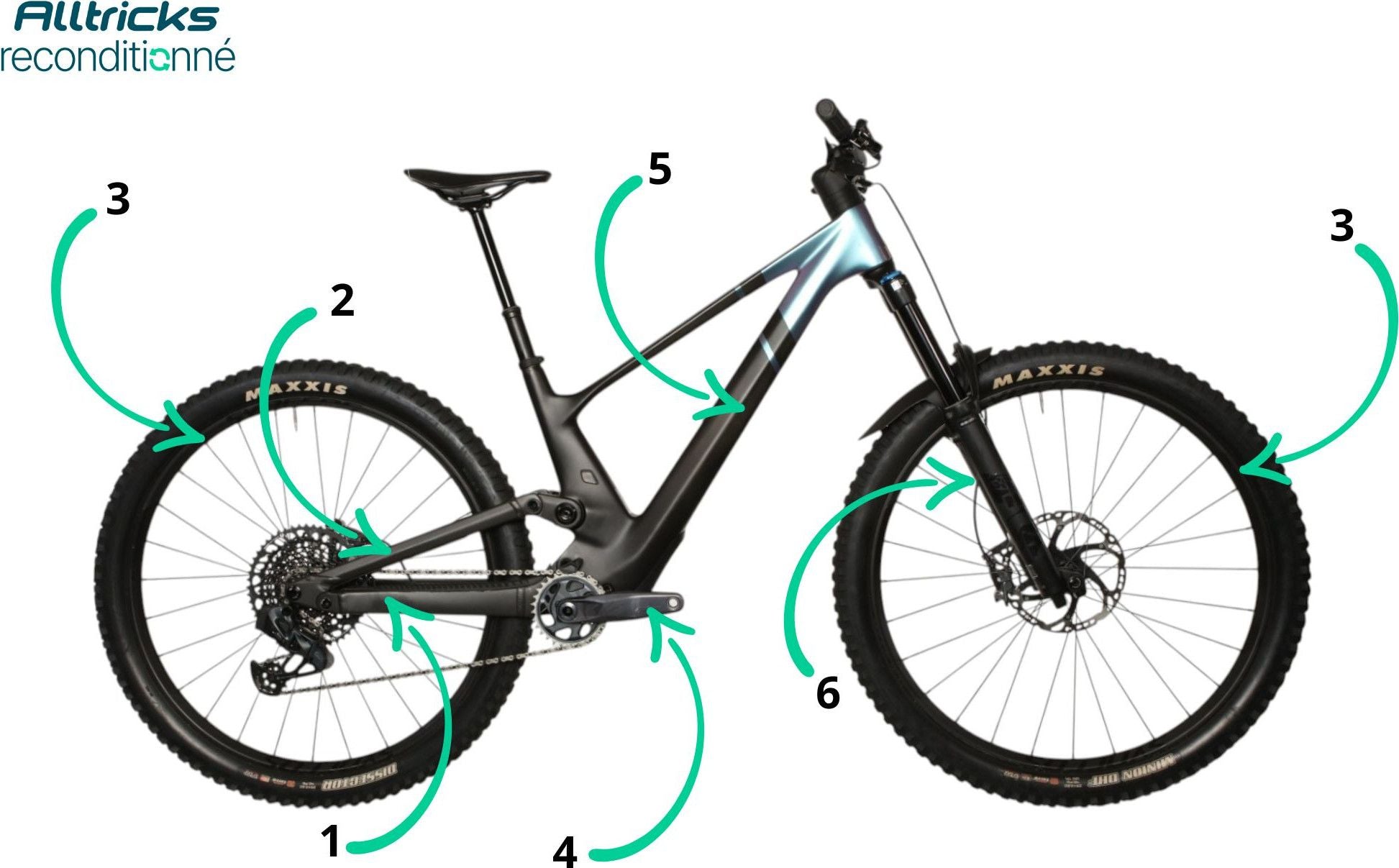 VTT Tout Suspendu Scott Contessa Genius 910 Sram GX AXS 12V T.M 169/180cm - Produit Reconditionné  - Produit reconditionné