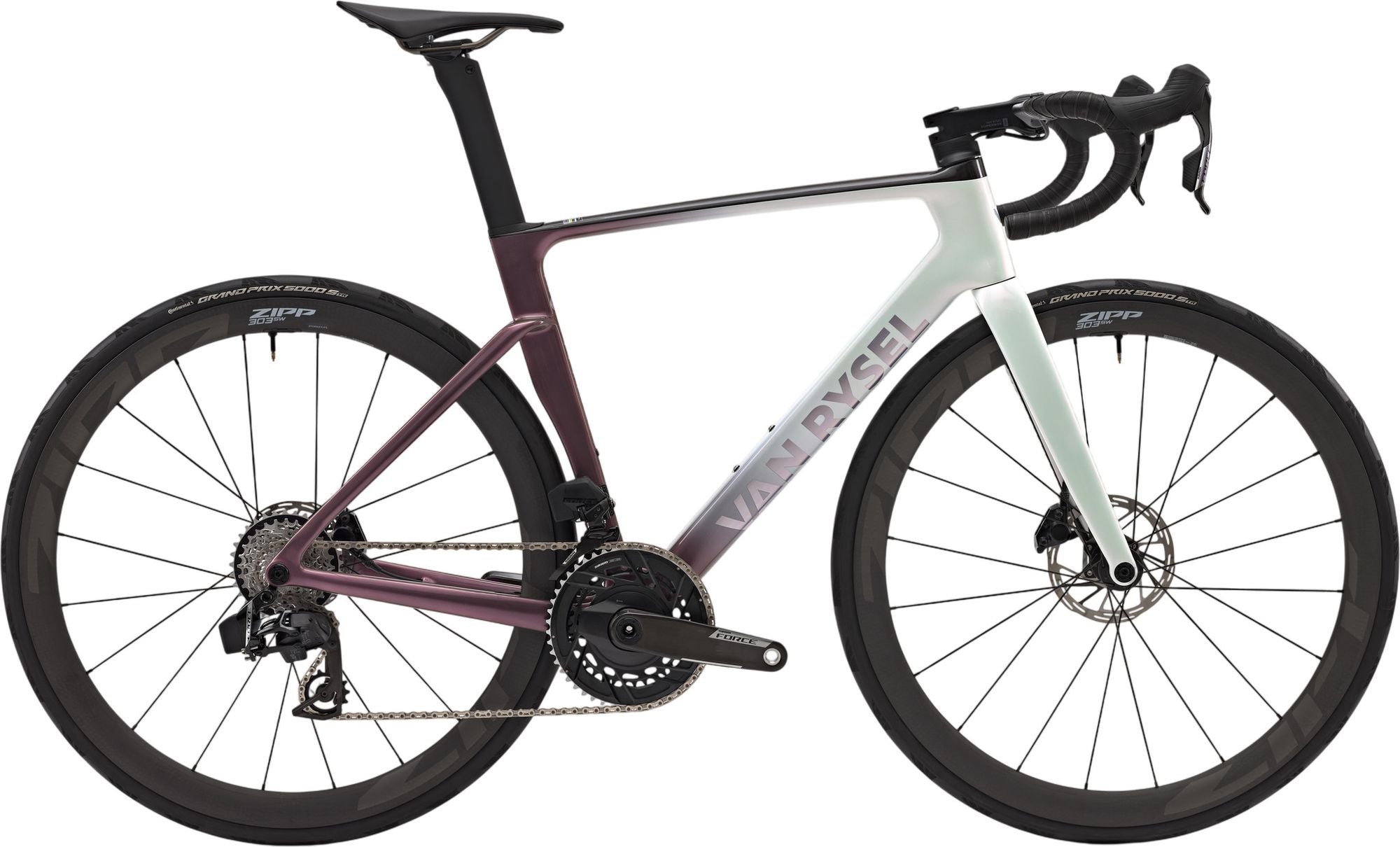 Vélo de Route Van Rysel RCR Pro Sram Force AXS 12V 700 mm Blanc/Rose Lotus