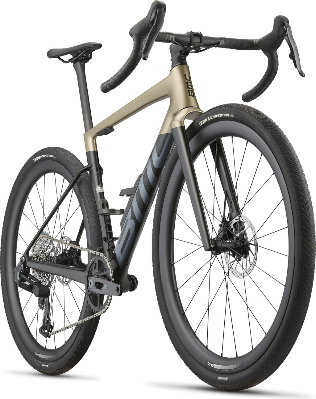 Vélo de Gravel BMC Kaius 01 Three Sram Rival AXS 13V 700 mm Or/Noir Carbone 2027