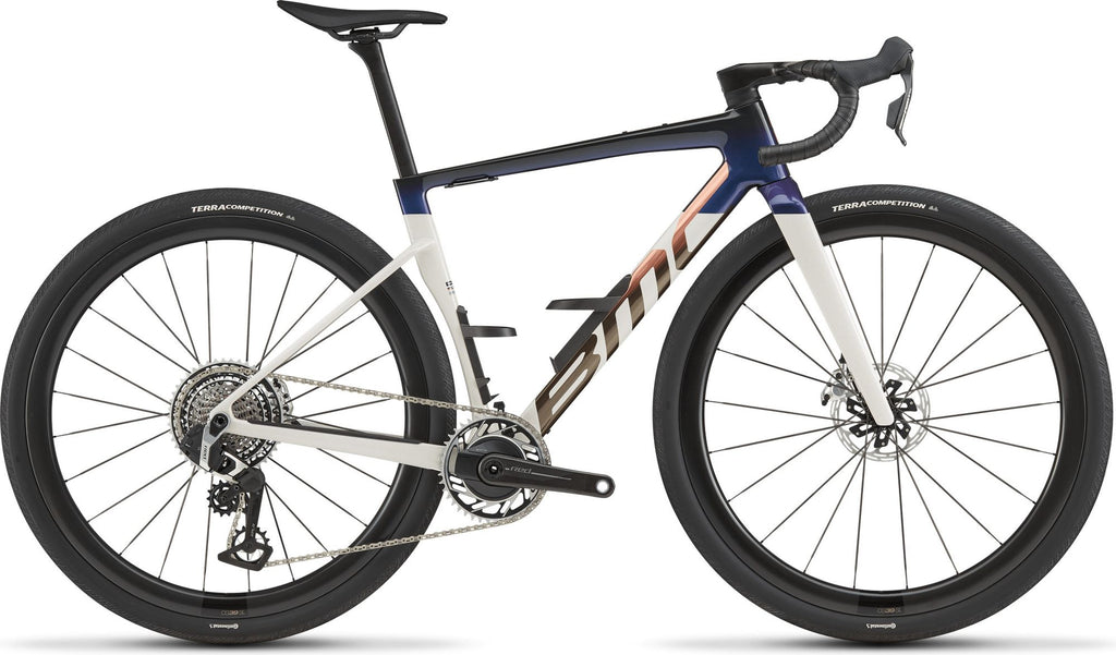 Vélo de Gravel BMC Kaius 01 One Sram Red AXS 13V 700 mm Blanc/Bleu Marine/Noir 2027
