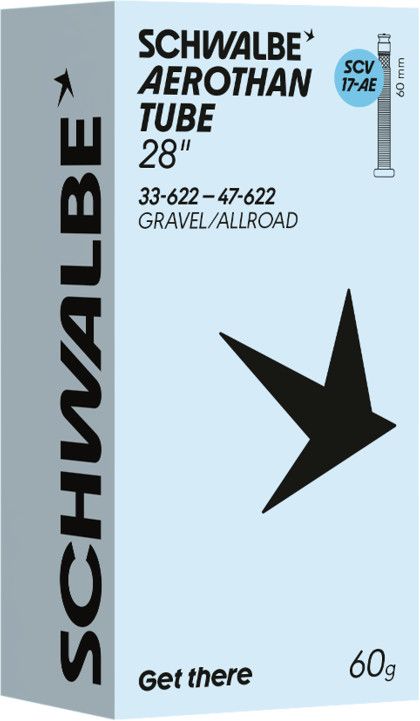 Chambre à Air Allégée Schwalbe Aerothan Gravel/Allroad Schwalbe Clik Valve SCV17AE 700 mm Presta 60 mm