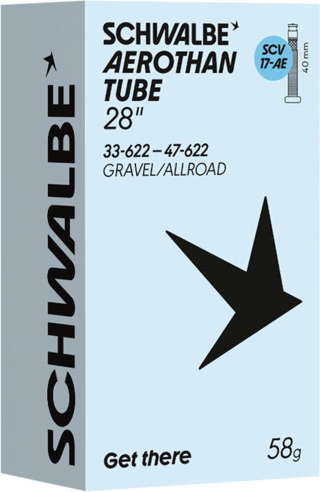 Chambre à Air Allégée Schwalbe Aerothan Gravel/Allroad Schwalbe Clik Valve SCV17AE 700 mm Presta 40 mm