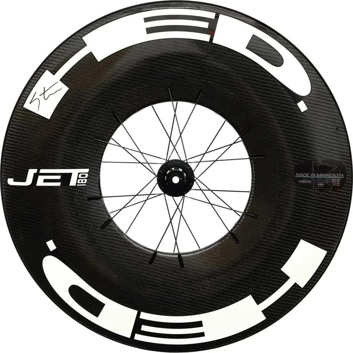 Roue Arrière HED Jet 180 700mm | 12x142mm | CenterLock | Noir/Blanc