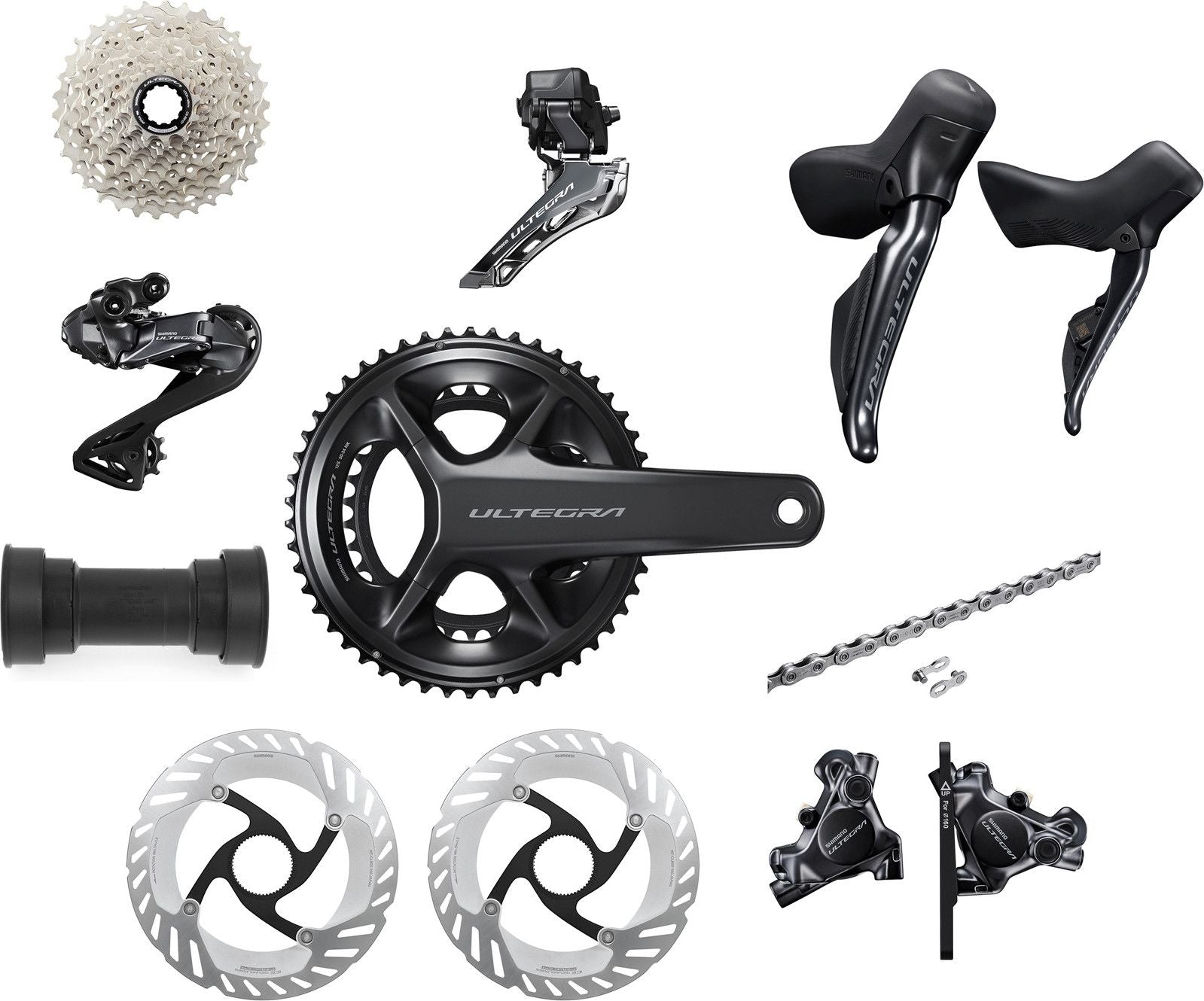 Groupe Shimano Ultegra Di2 R8170 2x12V | 50/34 Dents | 11-34 Dents | PF86.5 (Avec Partie Électrique)