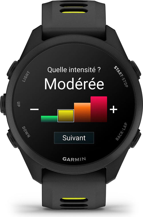 Montre GPS Garmin Forerunner 170 Music Noir avec Bracelet en Silicone Noir/Jaune