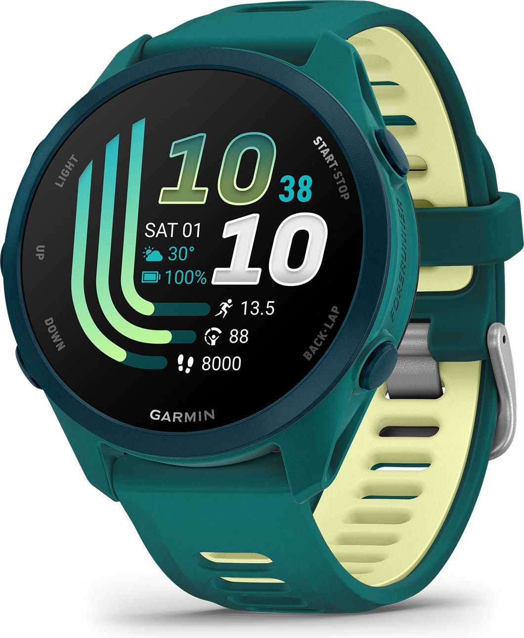 Montre GPS Garmin Forerunner 170 Music Rouge Rose avec Bracelet en Silicone Rouge Rose/Orange
