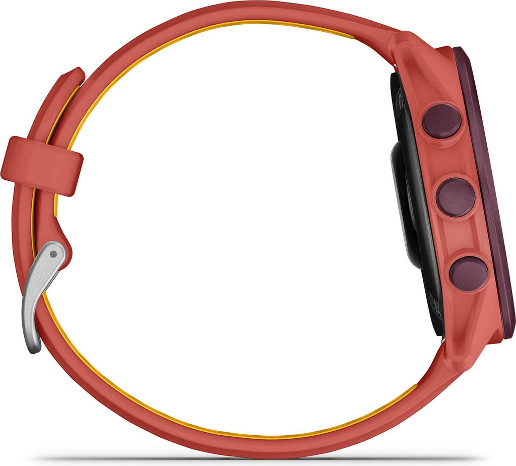 Montre GPS Garmin Forerunner 170 Music Rouge Rose avec Bracelet en Silicone Rouge Rose/Orange