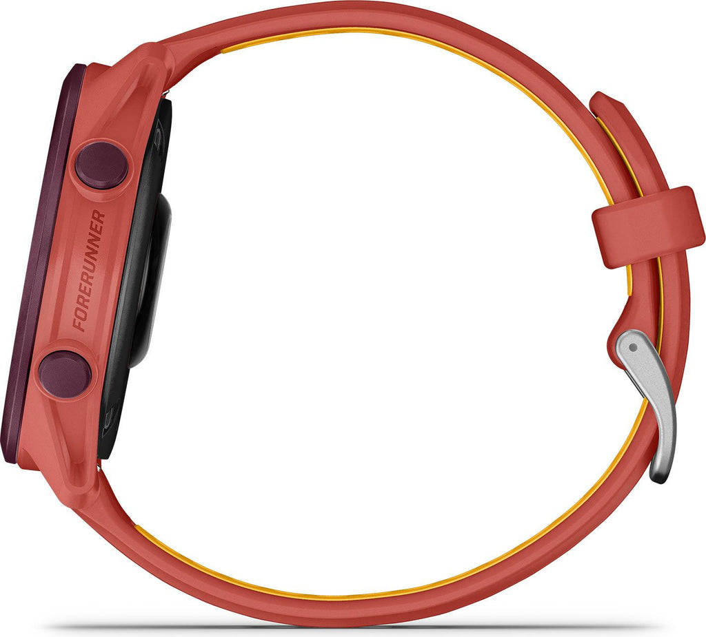 Montre GPS Garmin Forerunner 170 Music Rouge Rose avec Bracelet en Silicone Rouge Rose/Orange
