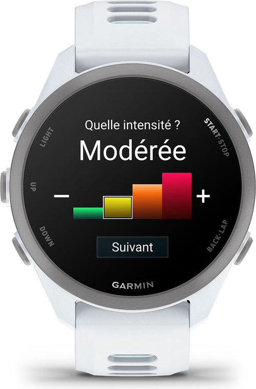 Montre GPS Garmin Forerunner 170 Blanc avec Bracelet en Silicone Blanc/Bleu Ciel