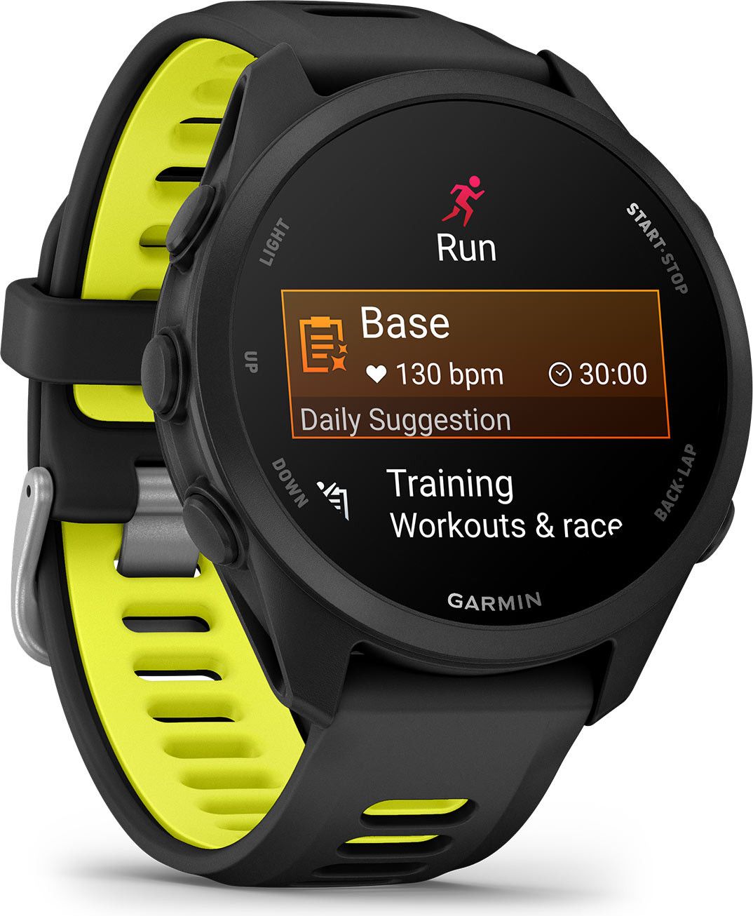 Montre GPS Garmin Forerunner 170 Noir avec Bracelet en Silicone Noir/Jaune
