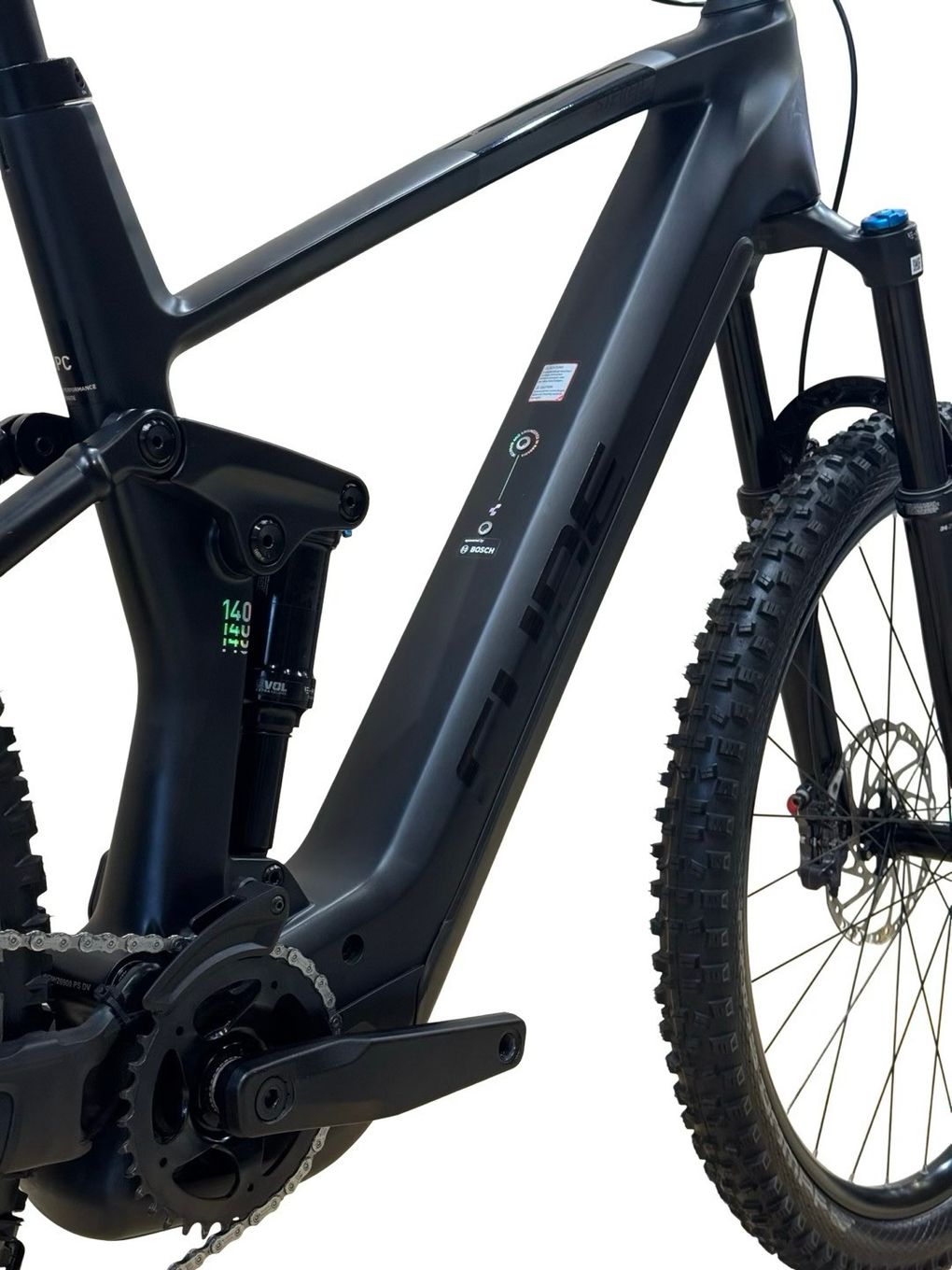 produit reconditionné . Cube Stereo Hybrid 140 HPC SLX 750 Shimano XT 2024 . VTT électrique . Cube . très bon état