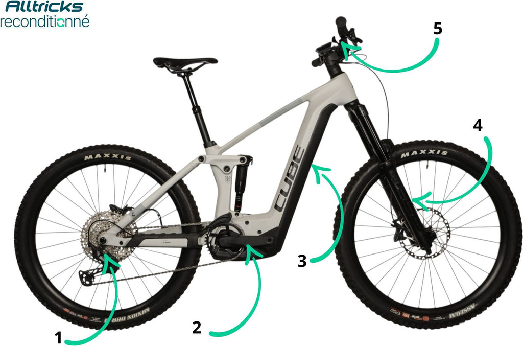 VTT Electrique Cube Stereo Hybrid 160 HPC SLX Bosch 750Wh 85Nm 27.5 T.S 159/171cm - Produit Reconditionné