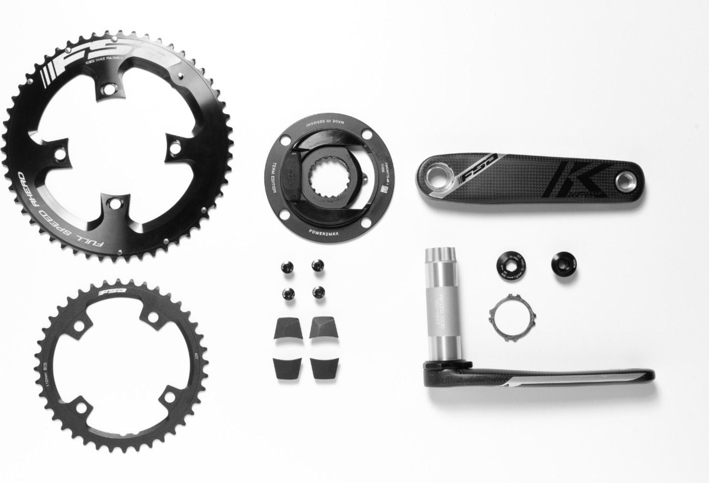 Pédalier Capteur de Puissance FSA Powerbox K-Force Team Edition 50/34 Dents 12V Noir