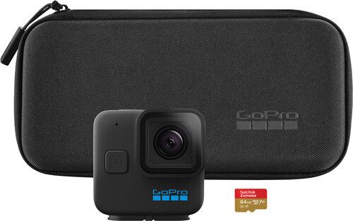 Pack Caméra Embarquée GoPro HERO11 Black Mini + microSD + Étui