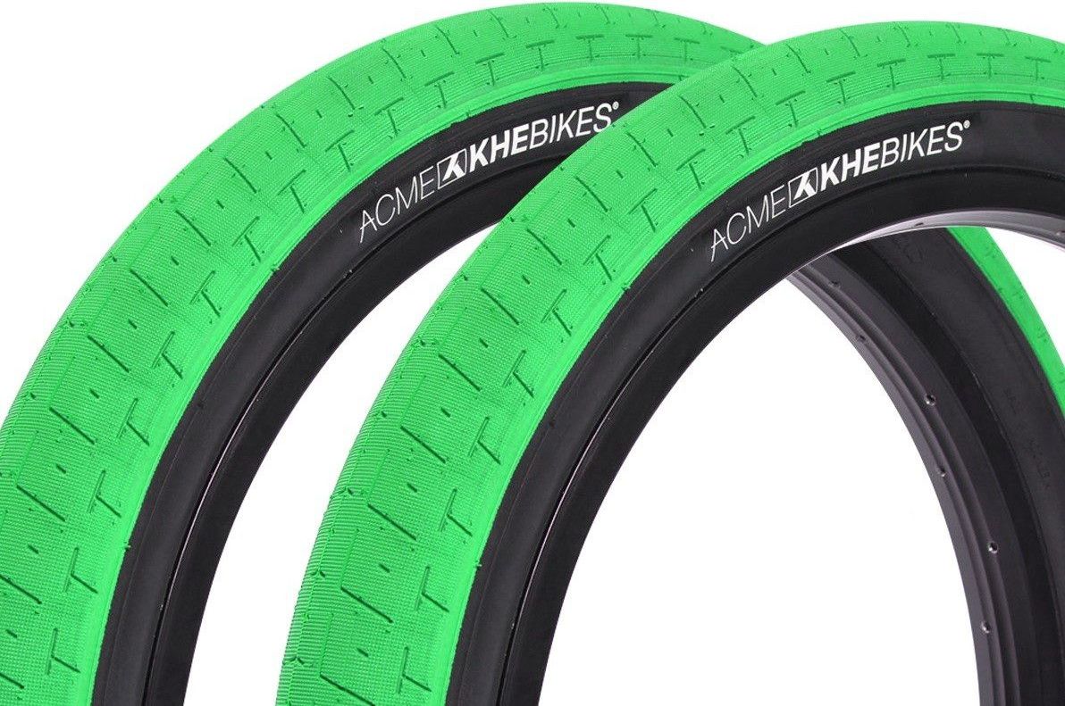 2x pneus BMX ACME 20 pouces x 2,40 pouces vert KHE
