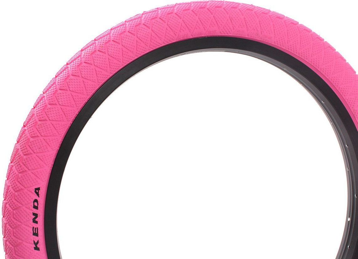 2x pneus BMX KENDA 20 pouces x 1,95 pouces rose + chambre à air AV