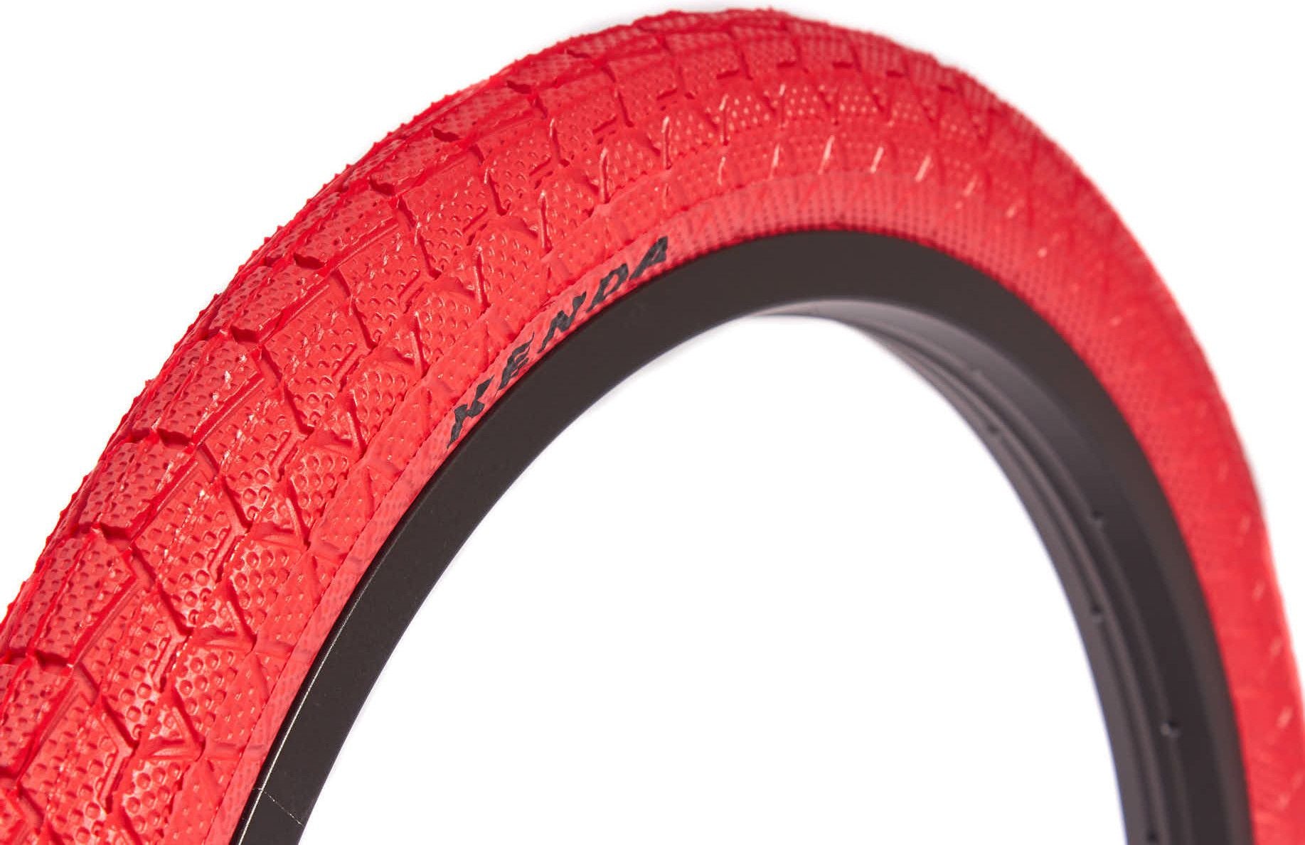 Set de pneus BMX KENDA 20 pouces x 1,95 pouces rouge + chambre à air AV KHE
