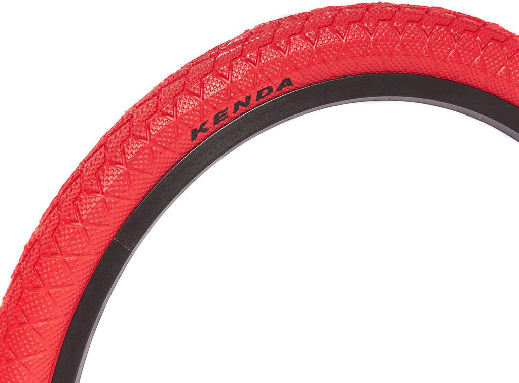 Set de pneus BMX KENDA 20 pouces x 1,95 pouces rouge + chambre à air AV KHE