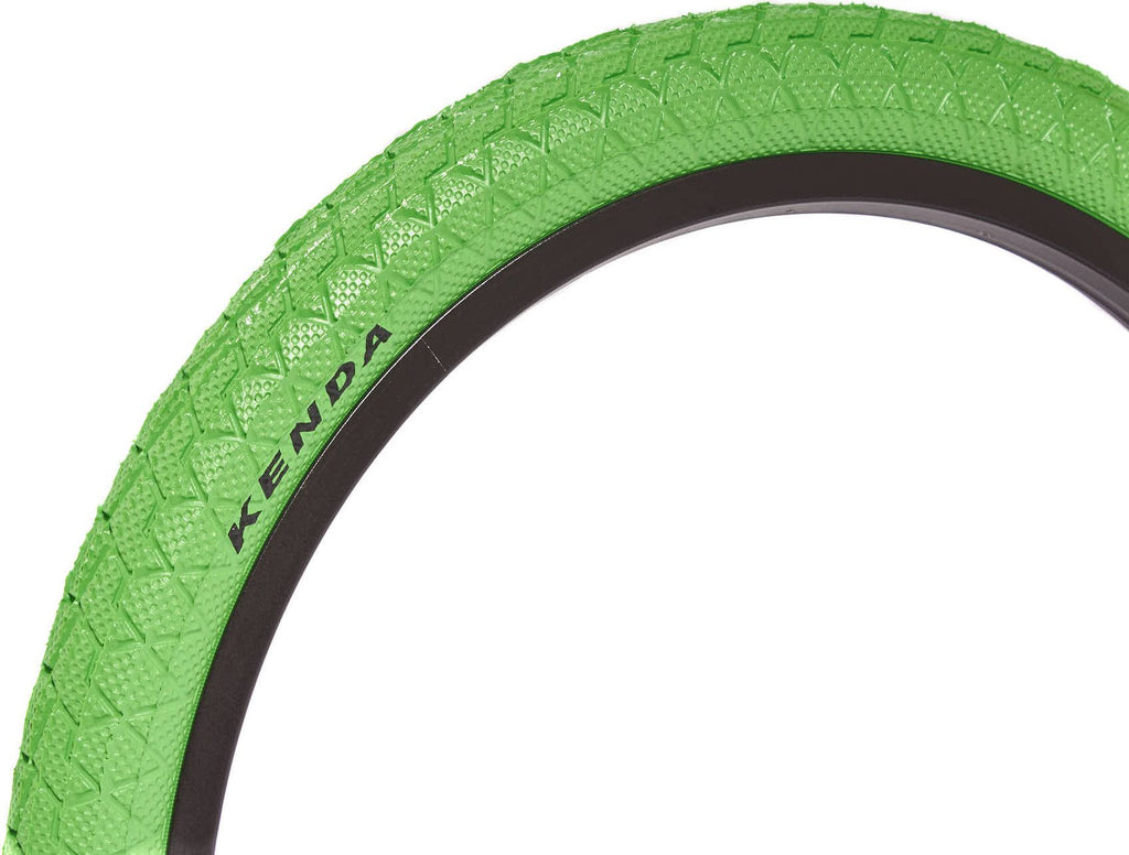 Jeu de pneus BMX KENDA 20 pouces x 1,95 pouces vert + chambre à air avant