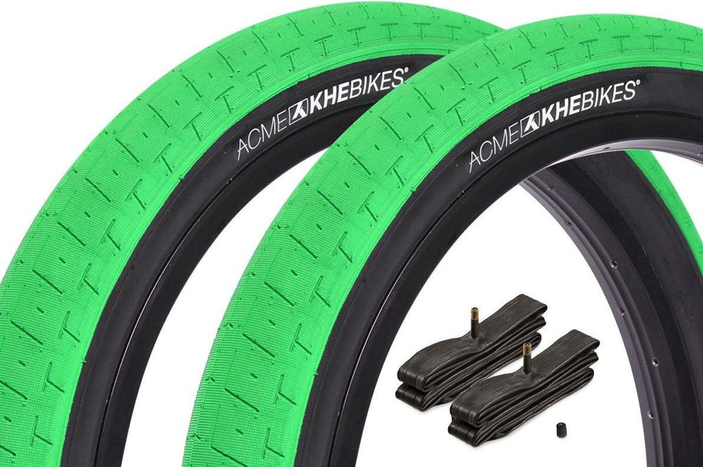 Set de pneus BMX ACME 20 pouces x 2,40 pouces + chambre à air AV KHE